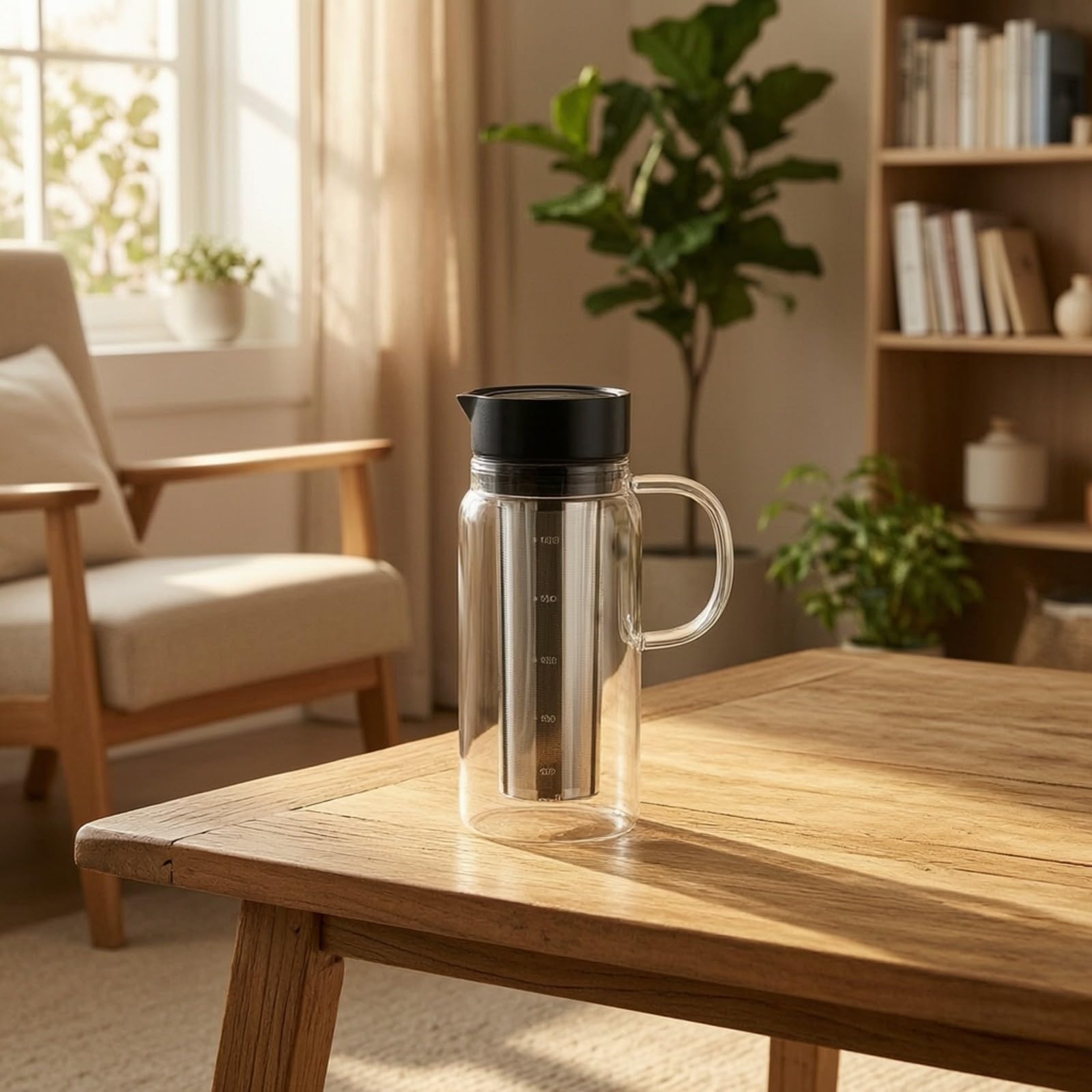 Caraffa per Cold Brew Graduata, Nero 1000ML