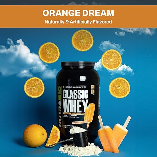 Miniatura 6 de NutraBio Polvo de proteína de suero clásico, 0.88 oz de proteína por cucharada, perfil de aminoácidos de espectro completo, sin rellenos, colores