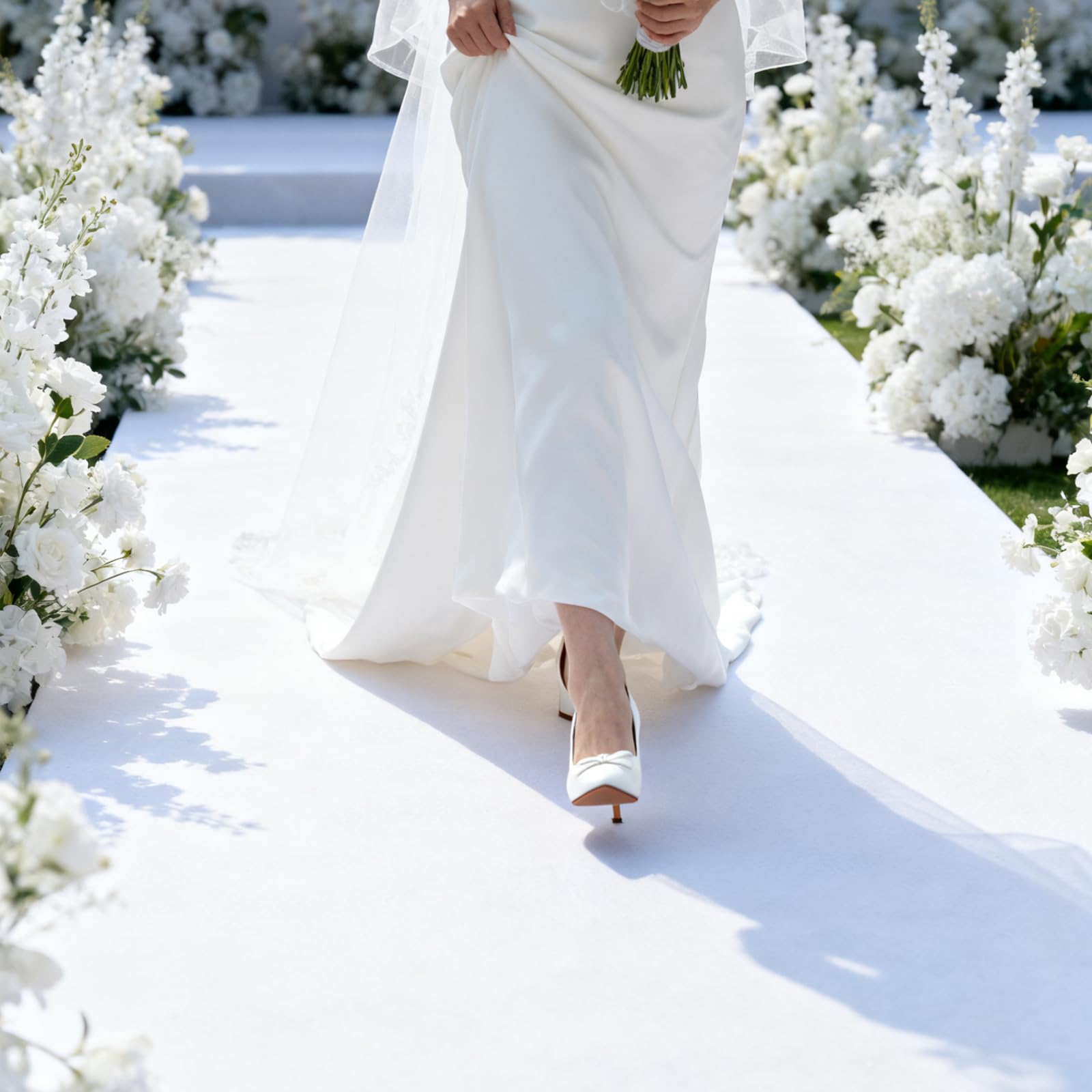 TWSOUL Tappeto bianco per matrimonio, 1 m x 10 m, per matrimonio, spessore 2,2 mm, per eventi, fiere, per ricevimenti, per la prima volta