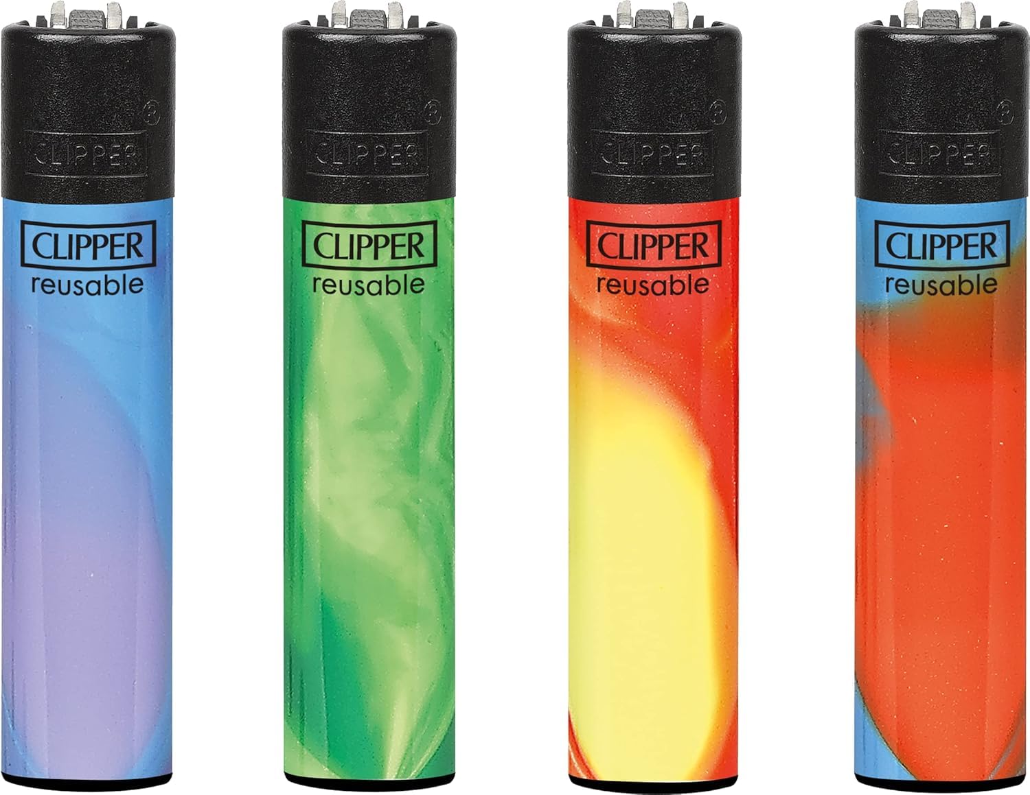 4 X CLIPPER LIGHTERS (NEBULA MIX)