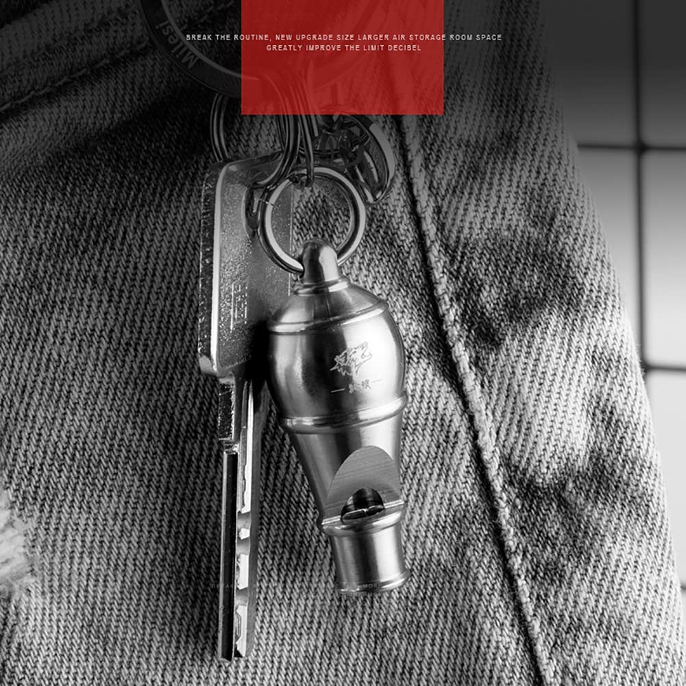 Trillerpfeife Metall Tillerpfeife Notfallpfeife Outdoor Survival Whistle Lightweight Treble Pfeife Notfalllegierung Whistle Sportpfeife Kein Bead Cavity Design (Color : Silver)