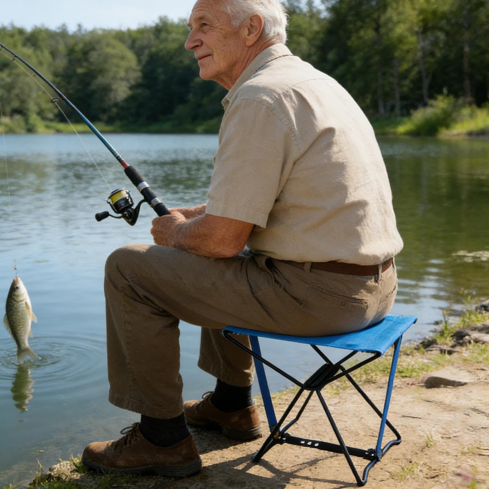 Sgabello Pieghevole Compatto | Sgabello Leggero da Campeggio e Sedia Pieghevole per Attività all'Aperto, Backpacking, Pesca, Viaggi, Vacanze, Spiaggia,