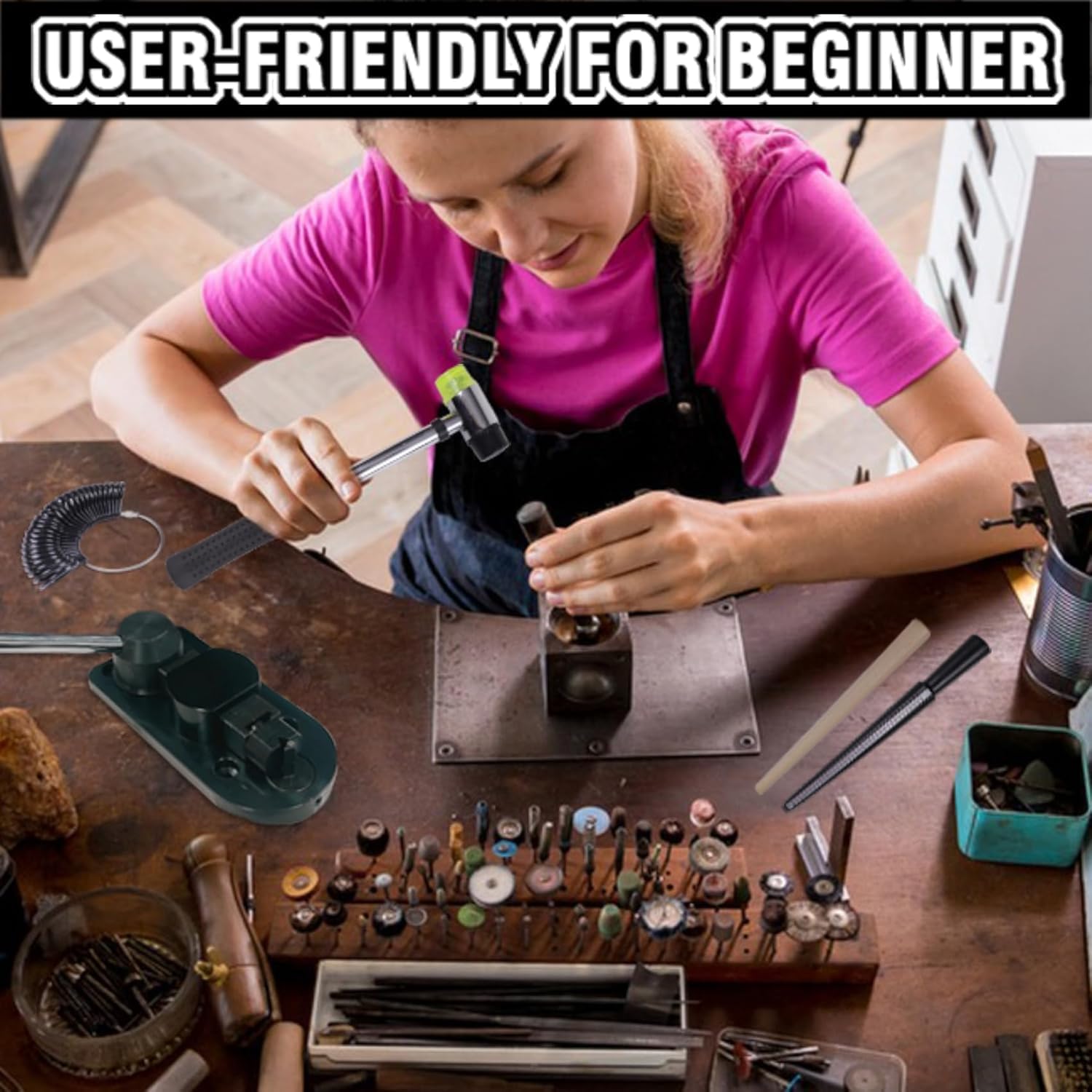 SANJIAN Ring Bender, Bender Tool Ring, Spoon Ring Bender Tool for Ring Jewelry Making, Spoon Ring Making Kit, Ring Bender Tool for Spoon Rings Heavy Duty, Spoon Bender for Spoon Rings Bending Machine