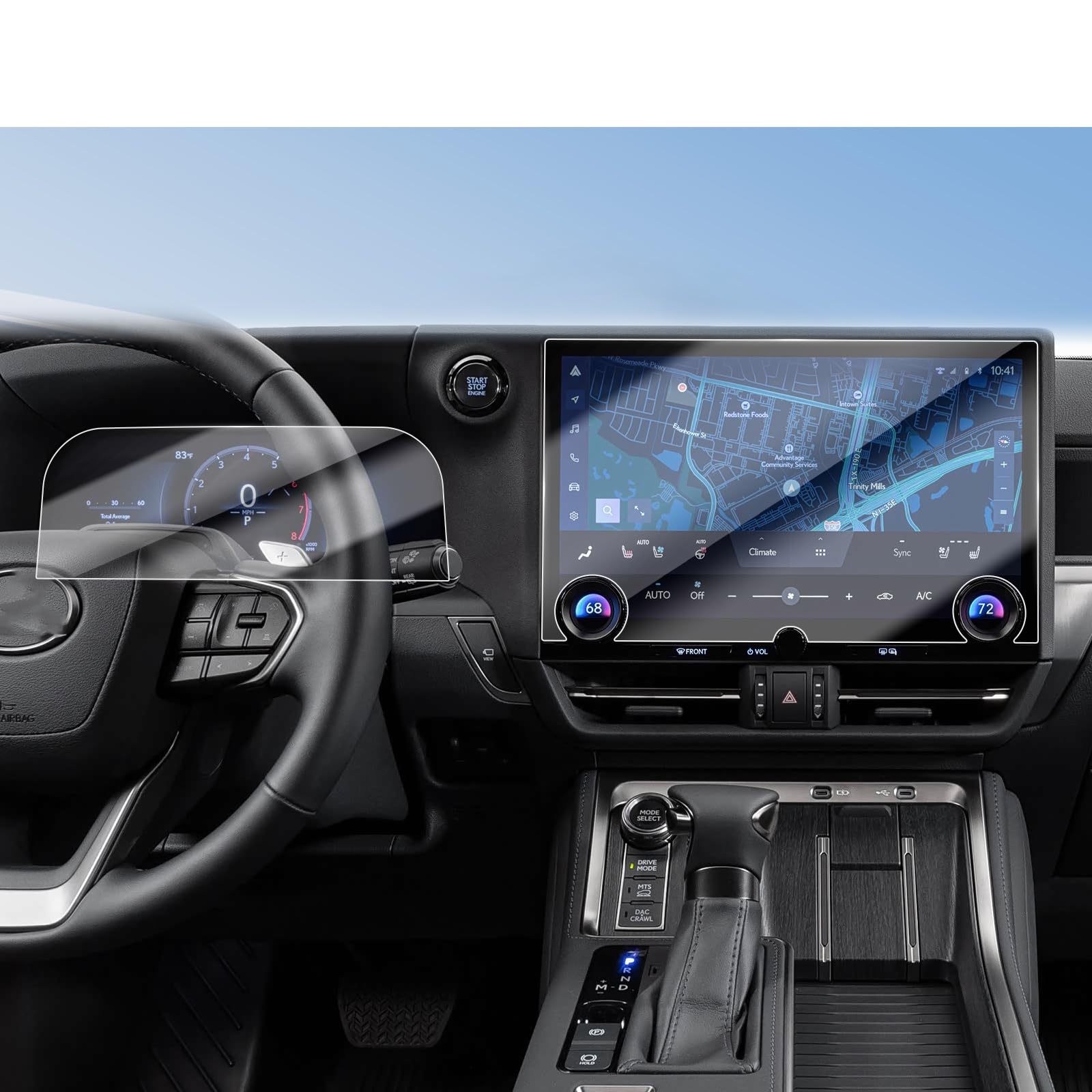 APKPKPKU 2026 Lexus GX550 Nav 14インチ+ダッシュボード 12.3インチ スクリーンプロテクター HD用