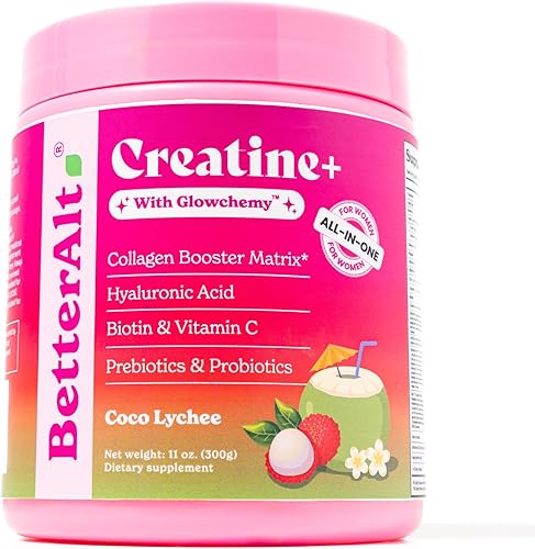Better Alt Creatina Plus Glowchemy  Matriz constructora de colágeno avanzada, ácido hialurónico, biotina y vitmain c, prebióticos  Para la