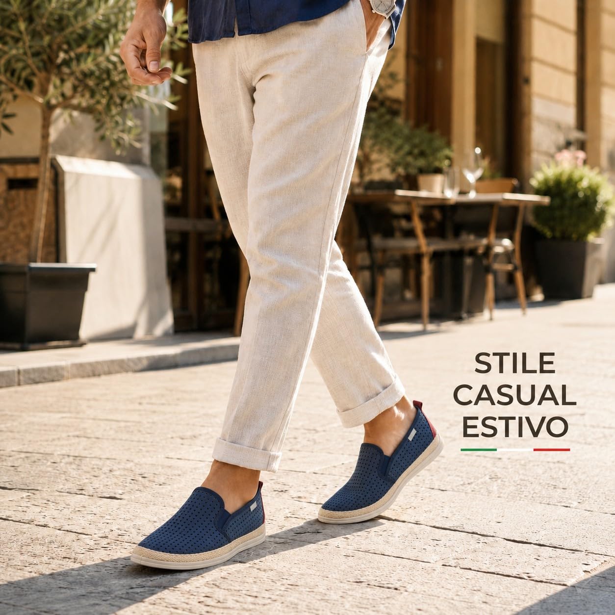 JOMIX Mocassini Uomo Estivi Traforati Scarpe Slip On Uomo Leggere e Traspiranti Casual Senza Lacci con Suola in Gomma Ideali per Estate Made in Spagna