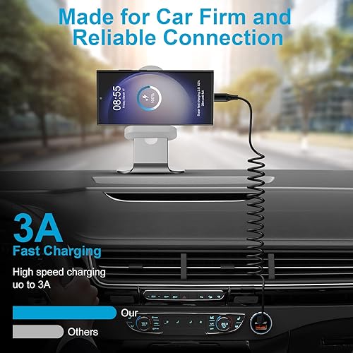 Miniatura 5 de Cable USB C retráctil, paquete de 2 cables de carga rápida USB-C a tipo C de 3 pies para automóvil, cable de carga USB-C para iPhone 16 15 Pro Max,