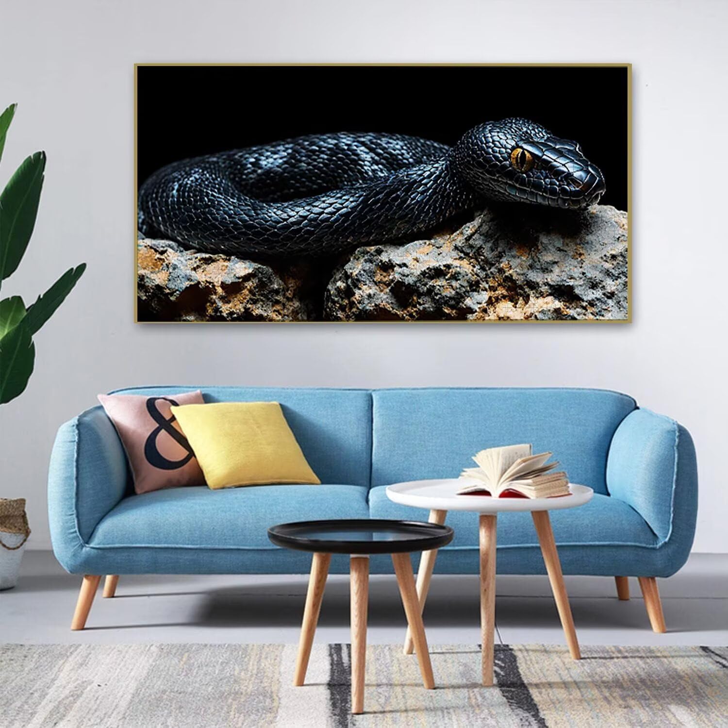 Puzzle para Adultos 1692 Piezas, Serpiente negra Puzzle, Difícil, Desafiante, Rompecabezas Encajan Perfectamente, Letras en la Parte Posterior, sin Polvo, Regalo para Personas Mayores (179x31cm) v-352