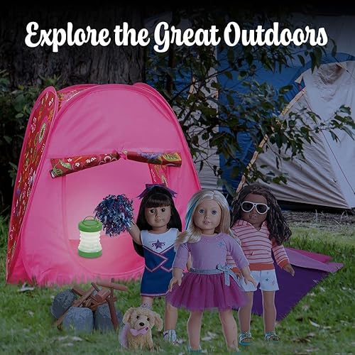 Miniatura 4 de Beverly Hills Doll Collection Juego de camping de muñecas de 15 piezas para muñecas de 18 pulgadas con accesorios tienda de campaña para muñecas con