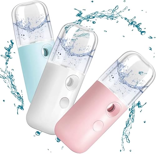 Miniatura 8 de GIVERARE Nano vaporizador facial práctico mini Mister rociador de niebla recargable por USB tanque de agua visual de 10fl oz hidratante e hidratante