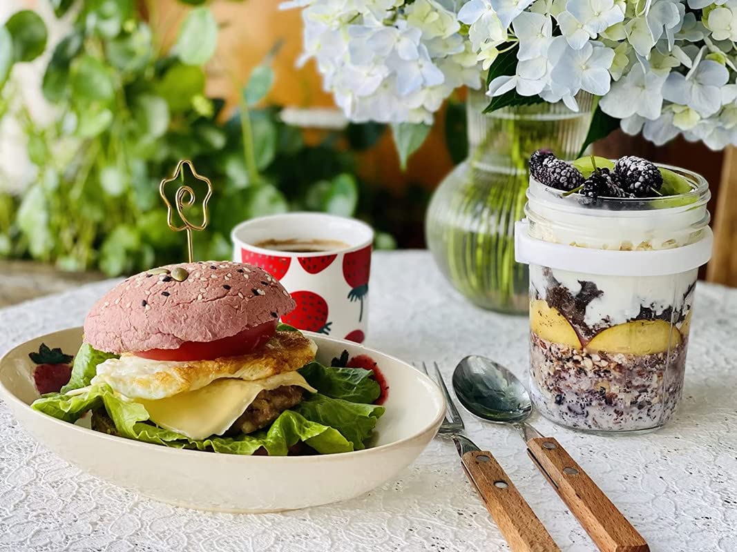 Lot De 4 Bocaux De Conservation De 350 Ml (4 Bocaux + Cuillères En