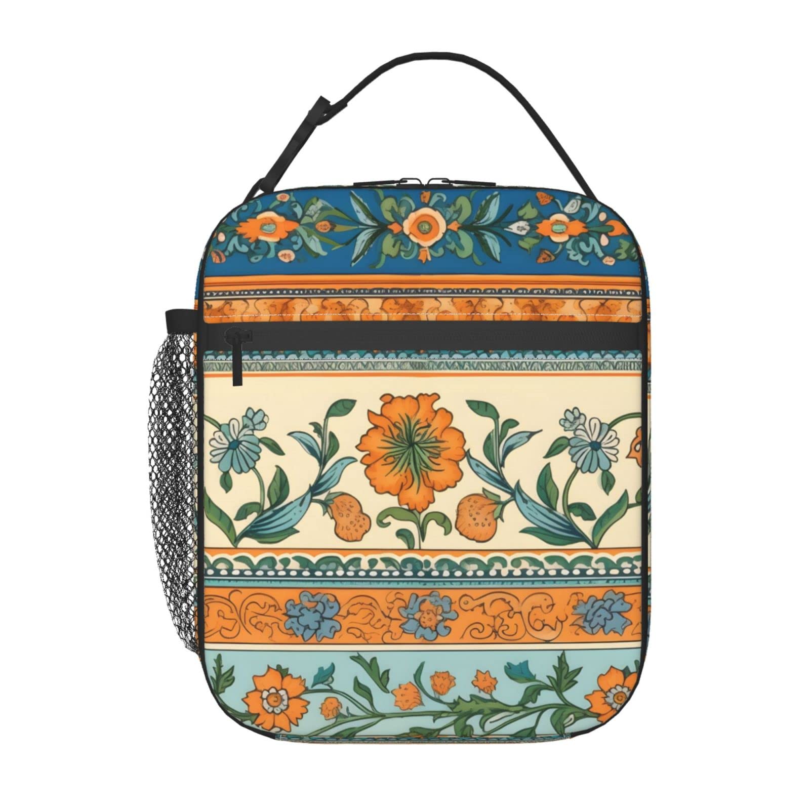 FYCFSLMY Bohemian Outdoor Insulated Lunchbox Reusable Picnic Cooler Bag For Women Men Work Travel Office