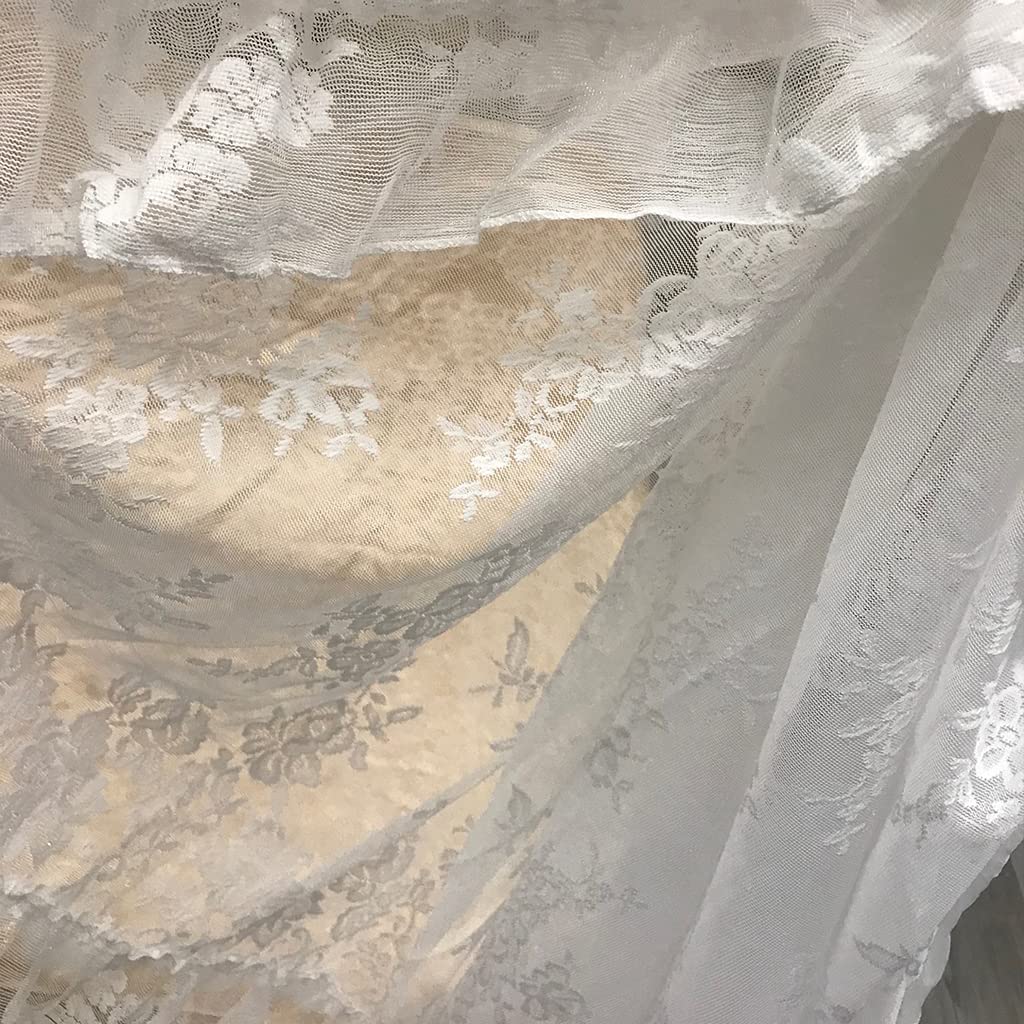 Eleganter Spitzen-Prinzessin-4-Eckpfosten, romantisch für Mädchen und Frauen, Bettvorhang, Baldachin für Erwachsene, Hochzeit, Schlafzimmer, Kinderzimmer, Dekoration (Typ 3, Beige-Weiß, Voll