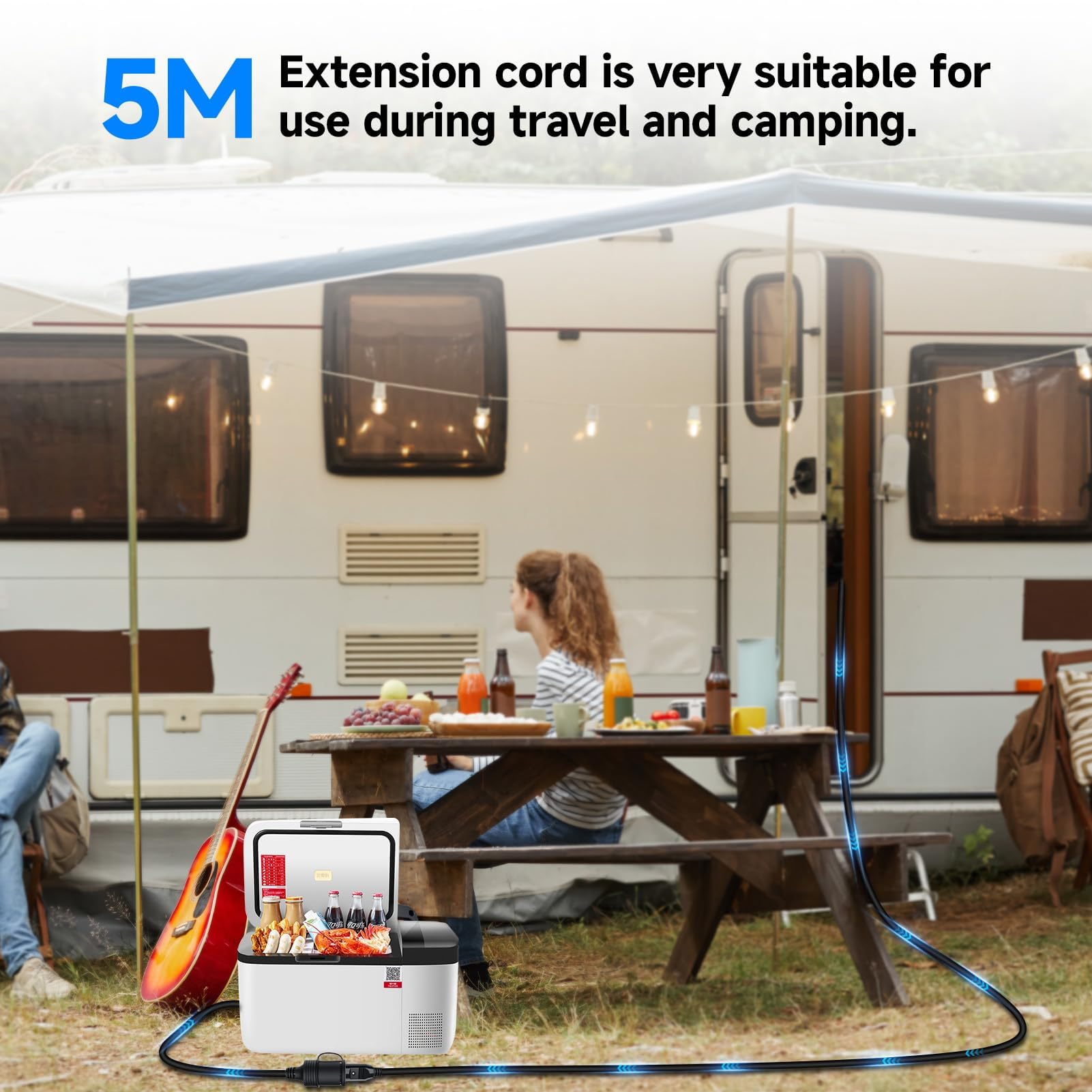 Prolunga per accendisigari da 5 m, con fusibile da 15 A, cavo in gomma resistente, adatto per auto, camion, camion e camion refrigerati, ecc.
