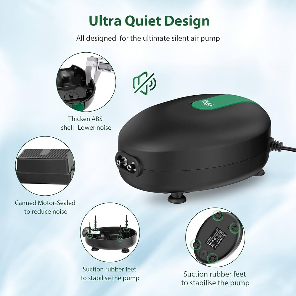 Amazon.com : AQQA Air Pump for Aquarium Aerator 2 Outlets