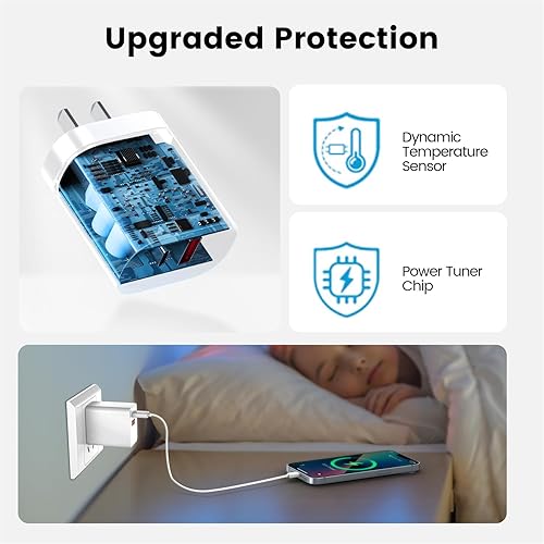 Miniatura 3 de 2-Pack USB C Charger Block,Cysfakun 20W PD Fast Charger, Dual Port Plug Type C Charger Compatible for New Apple Watch Series 8 7 6, iPhone