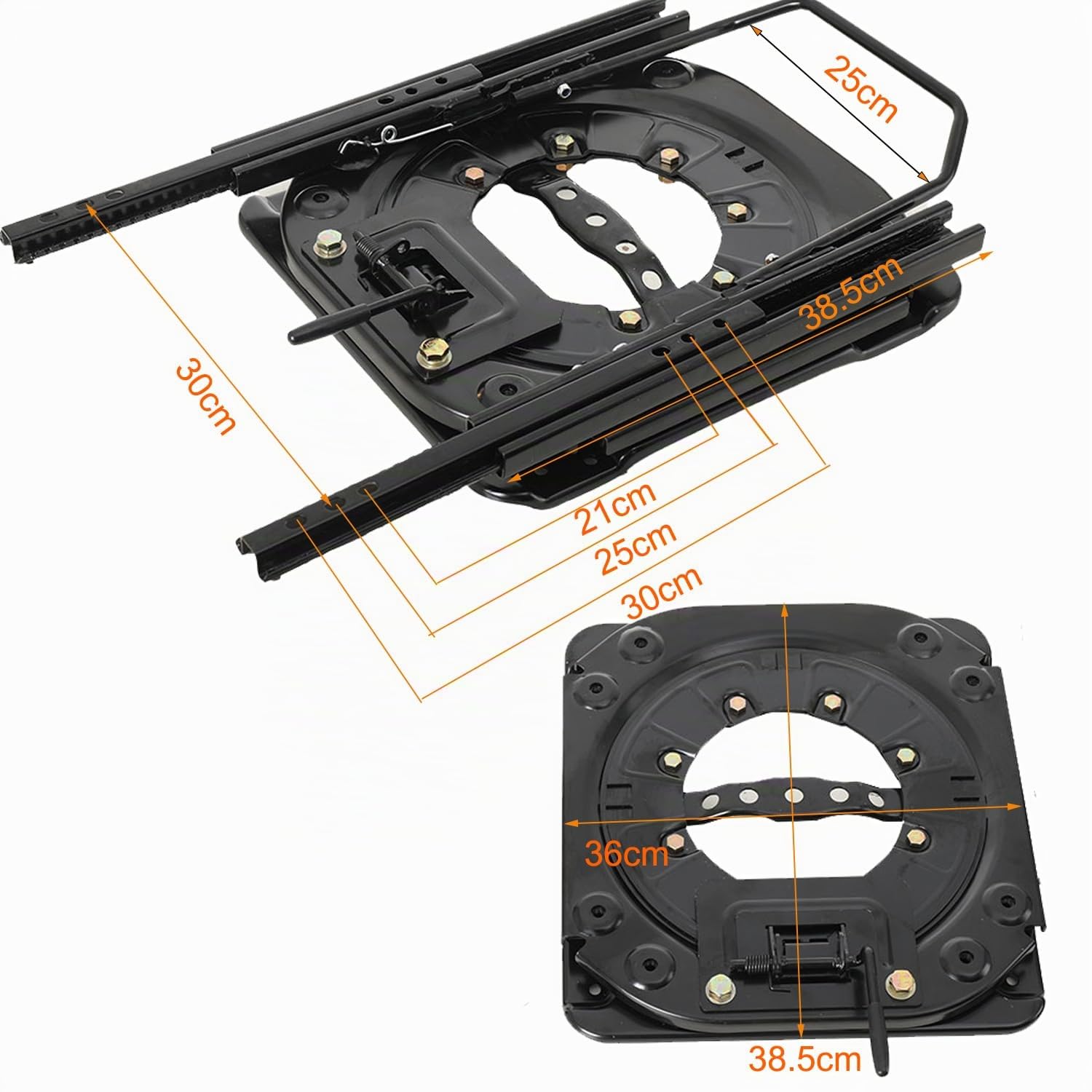 Base del Sedile Girevole, Base Girevole per Sedile Pesante Regolabile con Scorrimento, Base Girevole Piastra in Acciaio Girevole a 360 Gradi per Camper, Rv, Barca, Bus