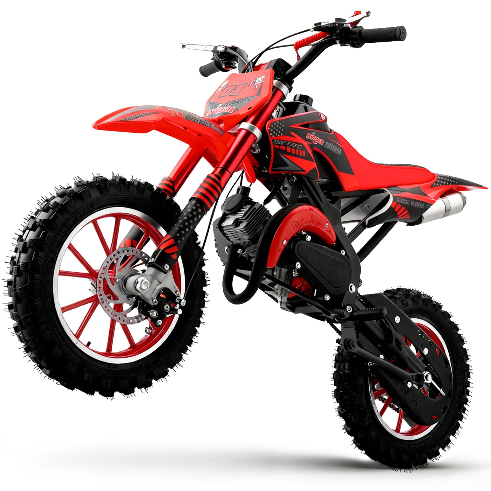 Kids Dirt Bike,2-Stroke Gas Dirt Bike,Burgundy,CPC Listed