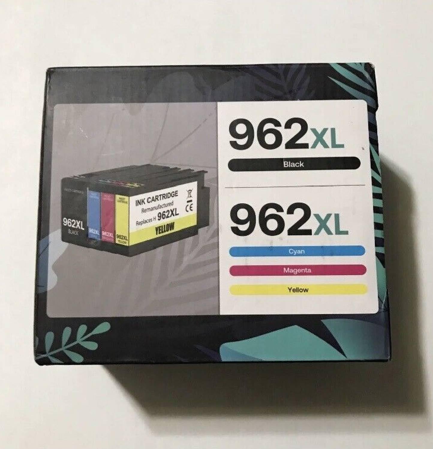 962XL Ink Cartridges Combo Pack Compatible for HP 962 XL Ink High Yield Work with HP OfficeJet Pro 9010 9012 9015 9020 9018 9025 9019Printers (Black Cyan Magenta Yellow, 4 Pack)