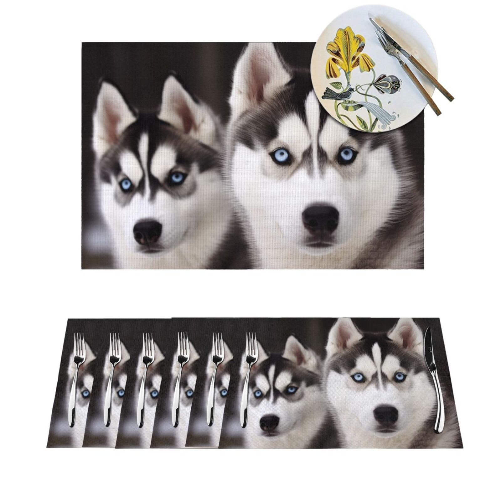 Set de table husky en PVC tressé résistant par lot de 6
