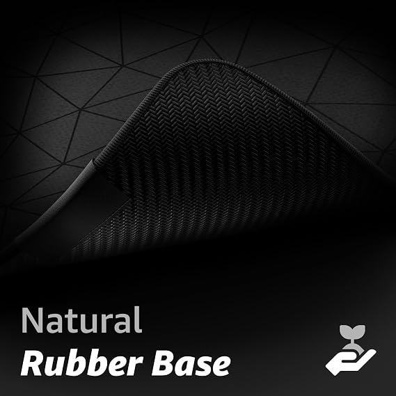 Hystar Extended Gaming Mouse Pad | L 45 x 20 | 5mm Thick, Waterproof Surface, Smooth Polyester Fabric, and Natural Rubber Base | Poly (Black)