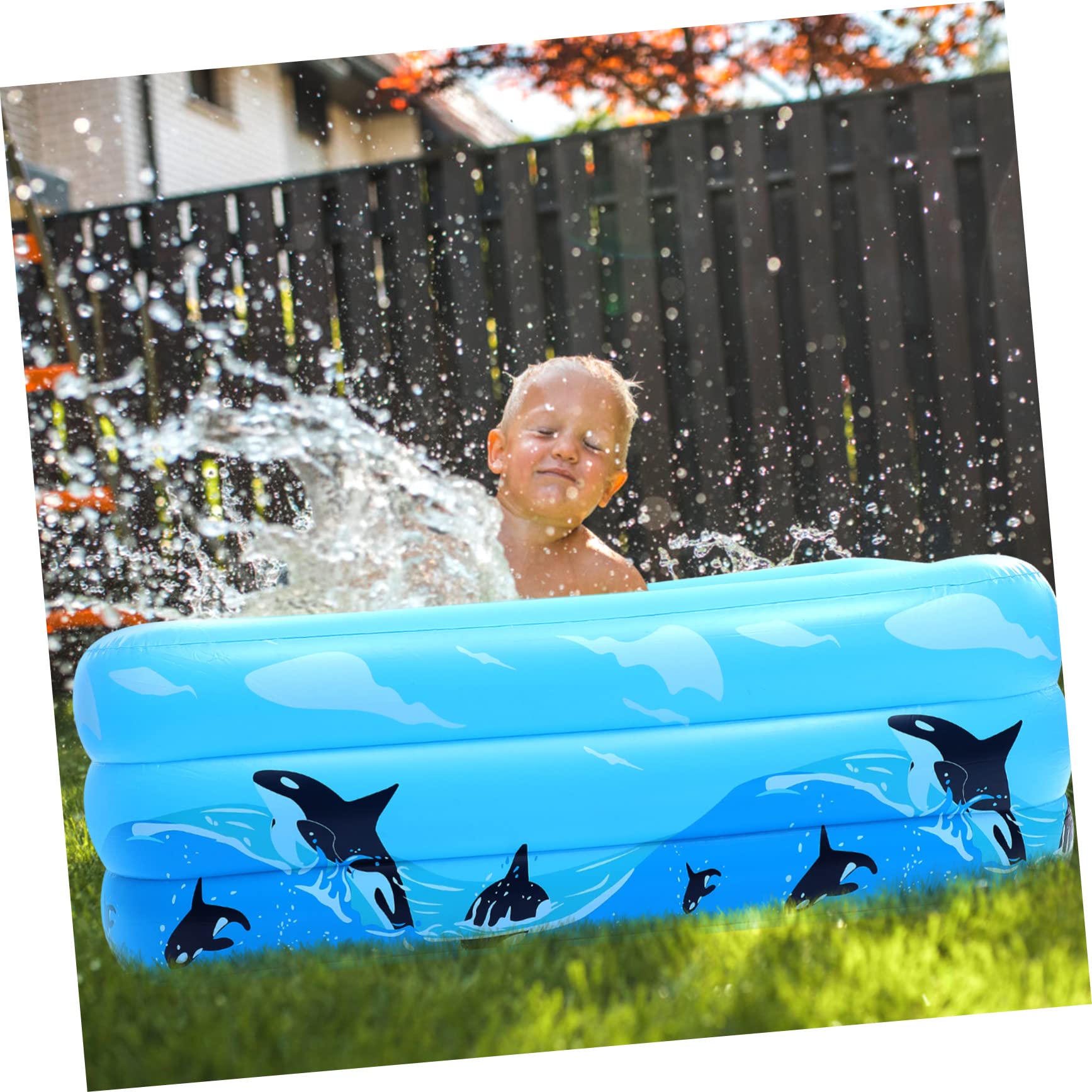 KOMBIUDA Piscina Gonfiabile Per Design Orca Gioco Acquatico Per Interni Ed Esterni Facile Da Trasportare e Riporre Per Feste Estive e Relax