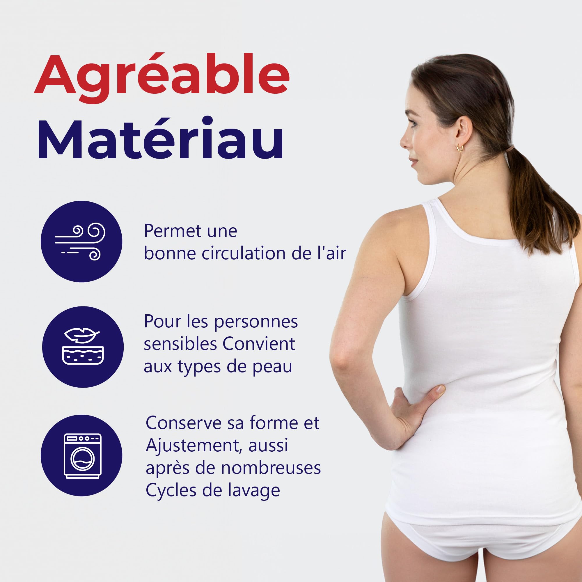 SES Maillot de Corps Femme 34-52 Lot de 3 100% Coton/Maillot de Corps Femme en Maille Fine Douce/Maillot en Coton Basique ou sous Pull Femme sans Manches