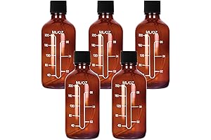 Youngever 8 Oz Pump Bottles: 5 Pack Glass Bottles with Tight-Sealing Lids