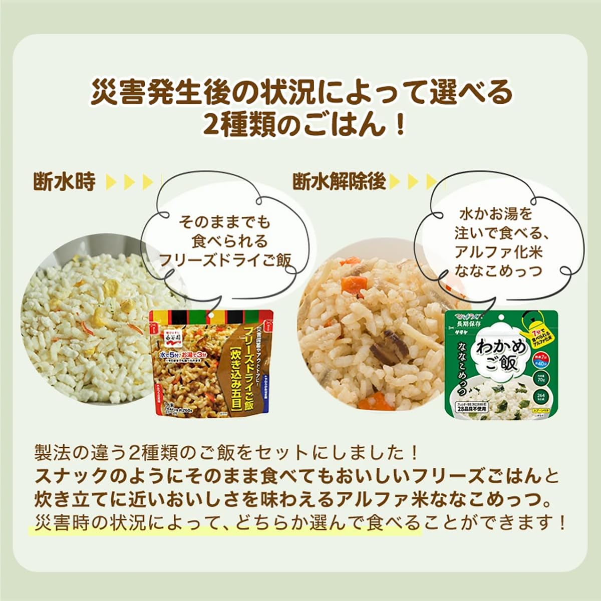 Amazon | 非常食 アルファ米 7年保存 永谷園 フリーズドライご飯