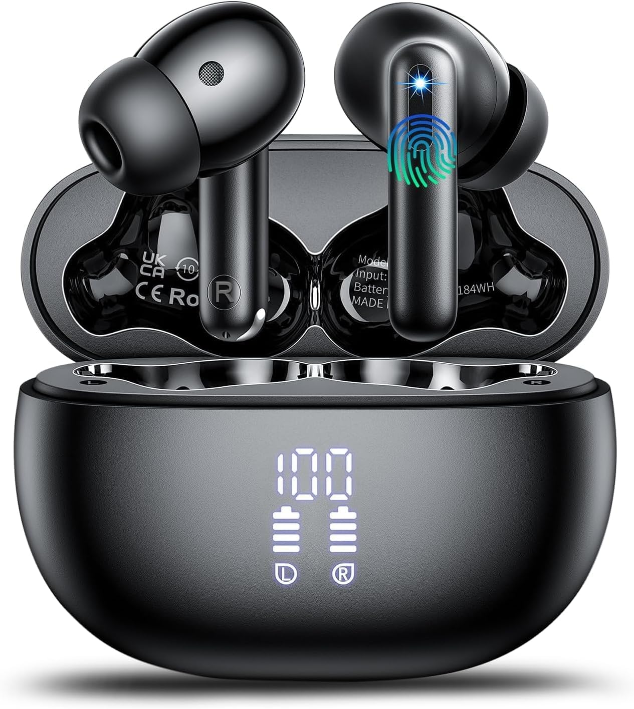2026 Cuffie Bluetooth 5.4, Auricolari Bluetooth Stereo HiFi Con 4 ENC Microfoni Anti-Rumore, Durata 50 Ore Cuffiette In Ear, Impermeabili IP7 Cuffie Senza Fili,