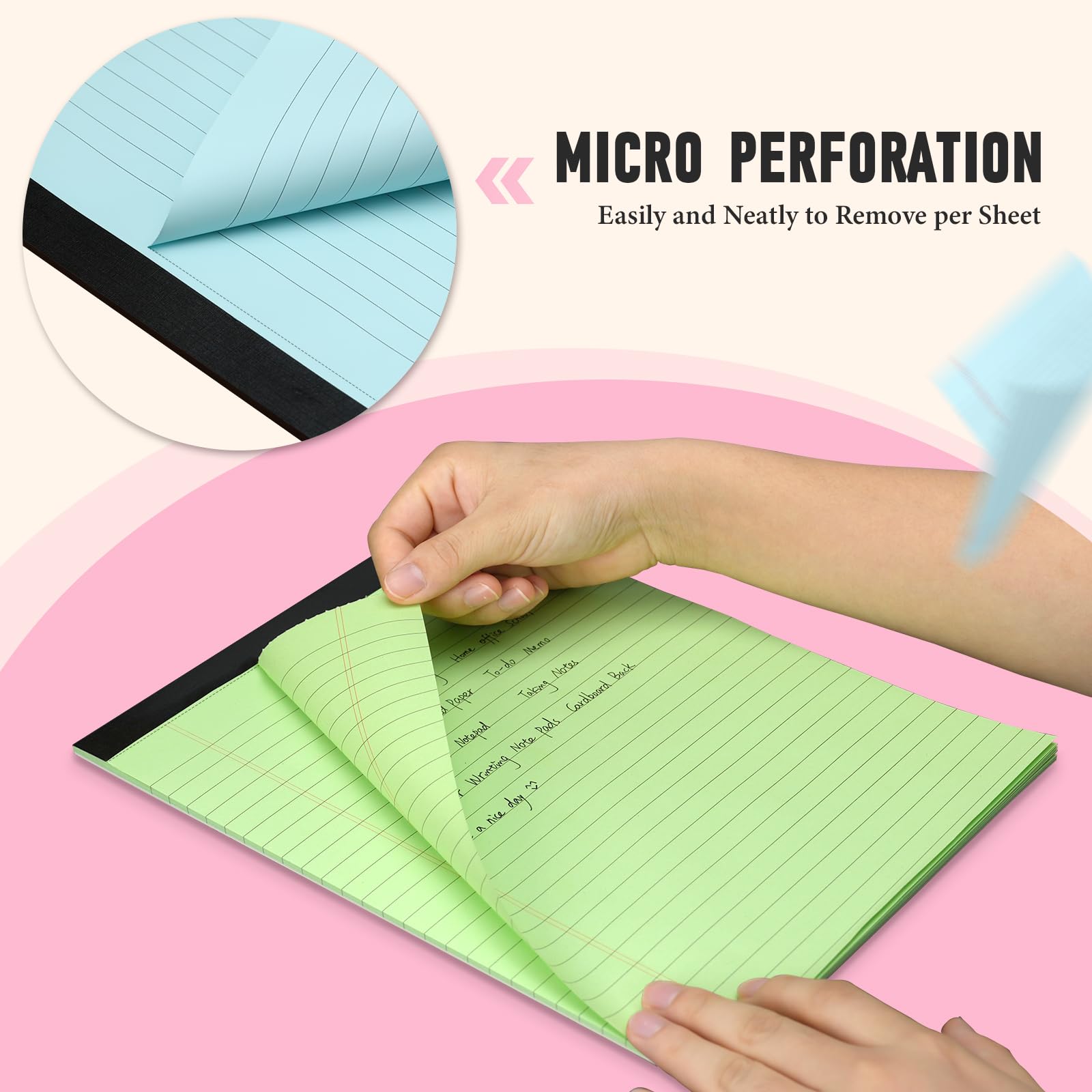 PINJINGPRO Farbige Blöcke für Notizen, 21,6 x 27,9 cm, 30 Blatt pro Block, 6 Stück