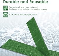 Vista 5 de Corbata de jardín con correa verde que soporta plantas suaves con las plantas, diseño precortado, rasgable, reutilizable, resistente, multiusos