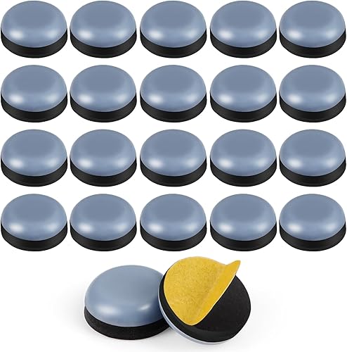 24 Piezas Deslizadores de Silla de 12 Pulgada Deslizadores de Muebles Pequeños para Alfombra Deslizadores de Muebles Redondos de Teflón,