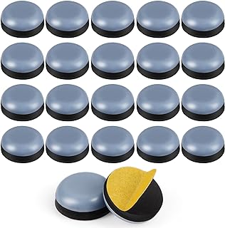 24 Pcs Chair Sliders 1/2 Inch Small Furniture Sliders for Carpet Round Furniture Glide Teflon,Adhesive Chair Carpet Sliders Tiny Furniture Mover Sliders