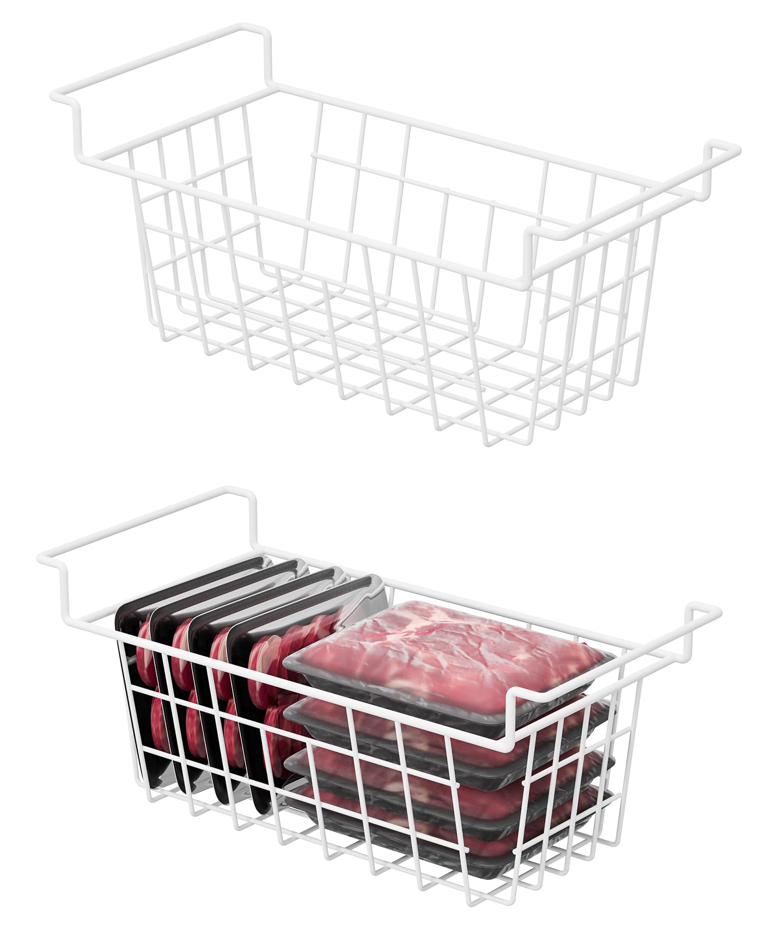 SANNO Chest Freezer Baskets, Deep Freezer Organizer Bins Stable Wire Mesh Freezer Organizers for Home Kitchen, 44.5 cm — image 1