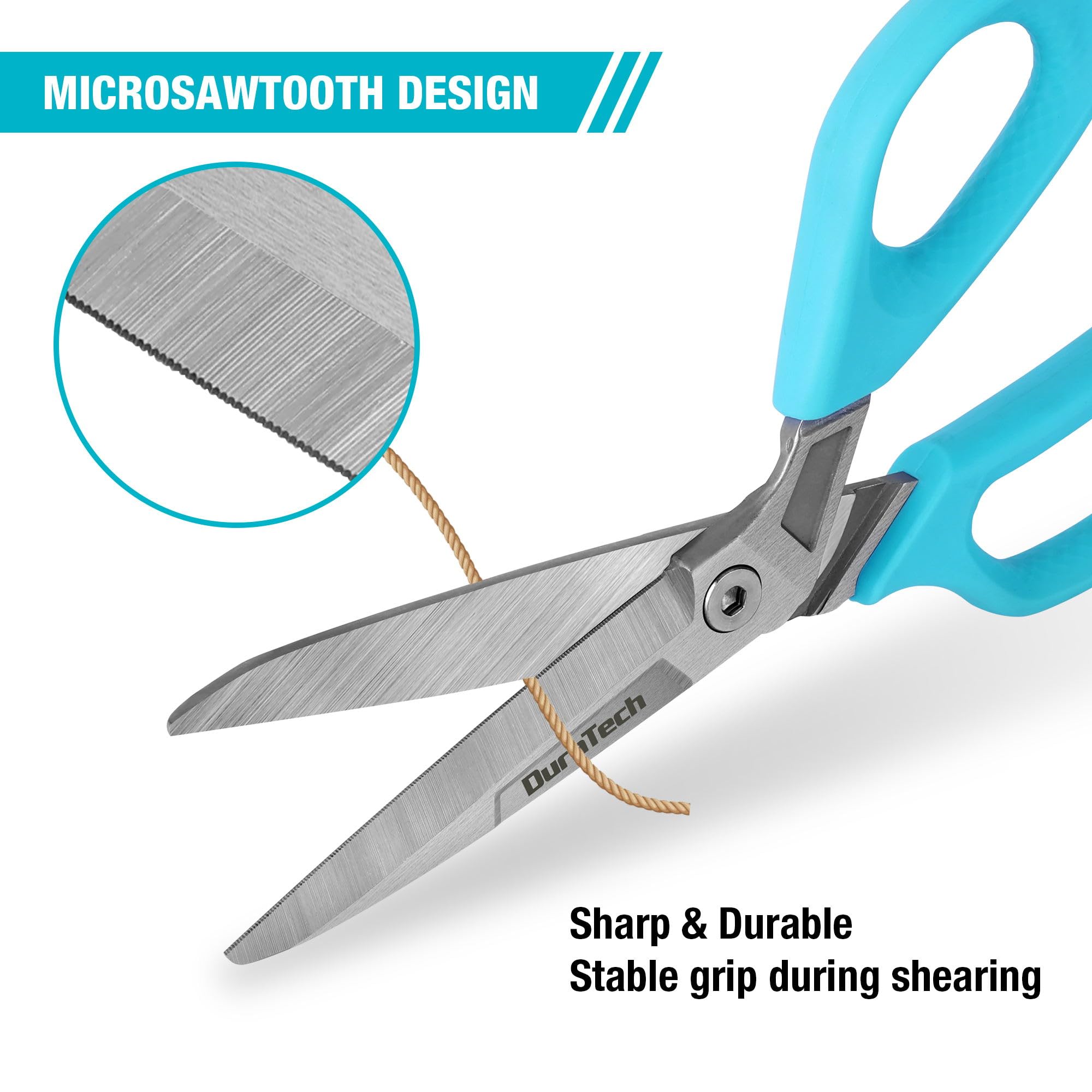 Forbici Professionali 25cm - Lame Seghettate In Acciaio Cr-V Per Taglio Stoffa, Cartone E Moquette - Foto 10