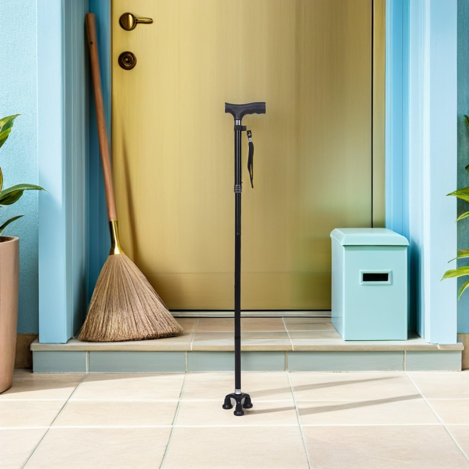 Muletas Telescópicas Plegables Bastón Telescópico para Caminar Bastón Plegable
