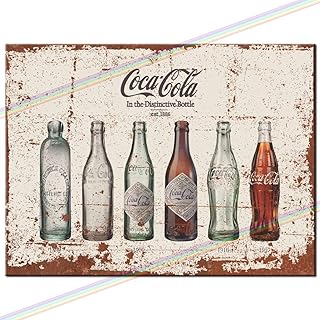 Metal Signs - Coke Bottles Logo Coca Cola Man Cave Nostalgic Tin Metal Sign Hanging Wall Plaque Kitchen Shed Garage. Medium(20cm x 15cm)