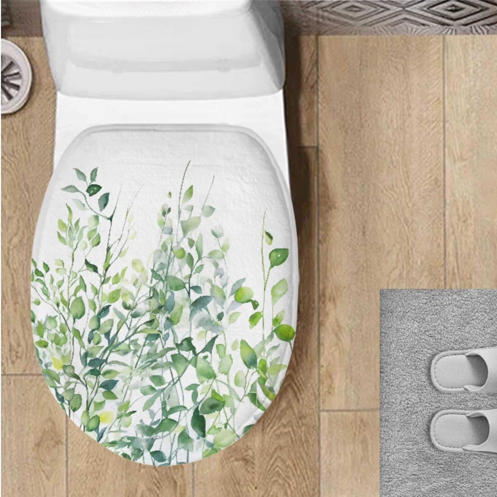 Garucesta Toilet Lid Cover for Bathroom Soft and Absorbent Toilet Seat Lid Covers Fits Most Size Toilet Lids 17.3''x 13'' Easy Installation Toilet