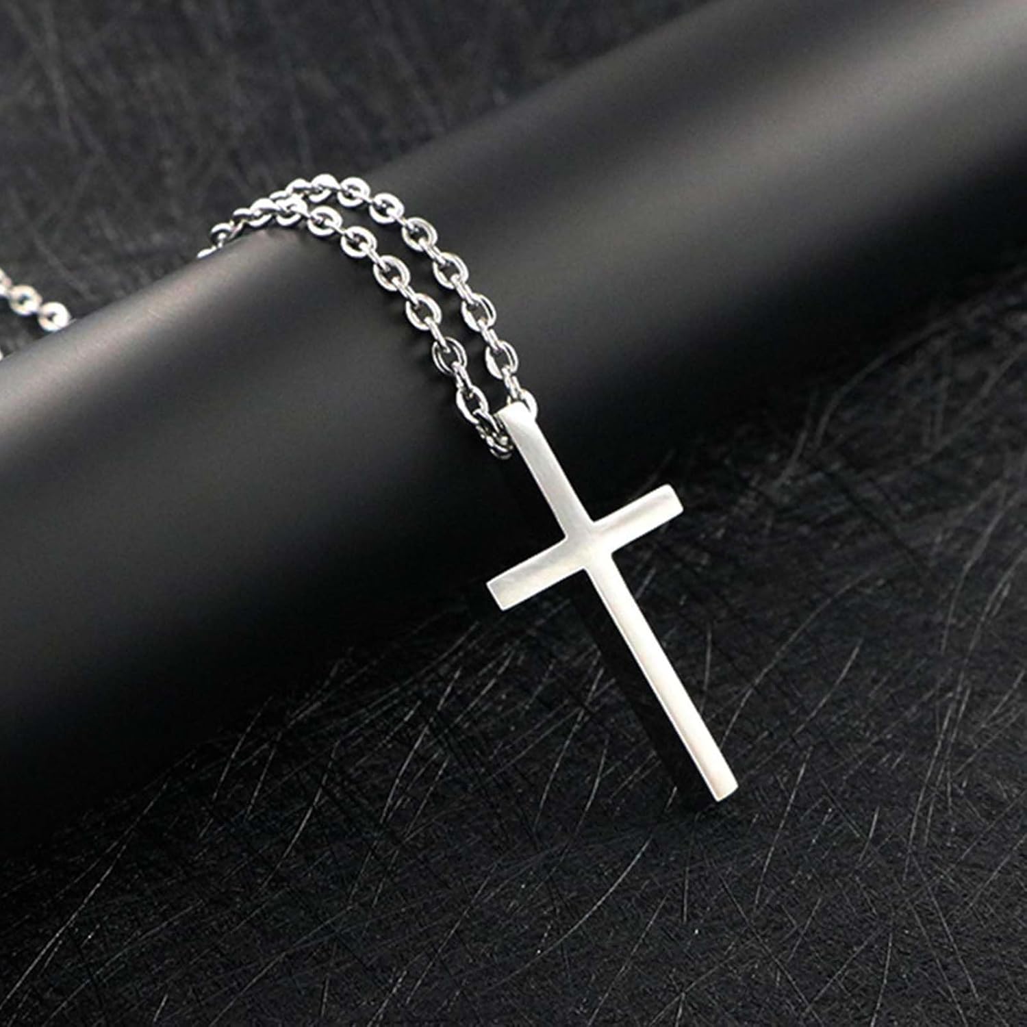 Vintage Cross Pendant Necklace Silver Cross Necklace Religious Cross choker Necklace Smooth Cross Crucifix Necklace Jewellery for Women - Image 6