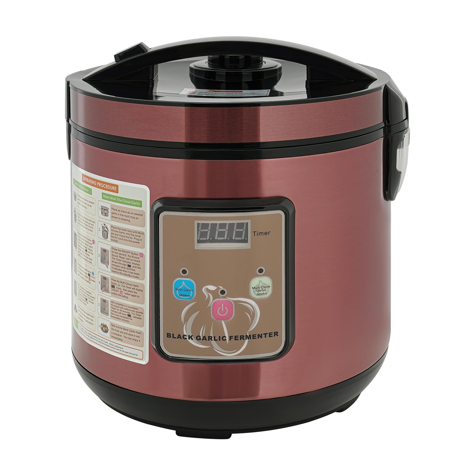 Schwarzer Knoblauch Fermenter 6L Automatischer Intelligenter Knoblauchfermenter 360°-Dreidimensionale Erwärmung 50-85℃, 12 Days/15 Days Kapazität 1.5kg DIY Fermentationsmaschine (Violett)
