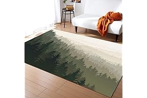 Undulating Mountains Area Rug: A Tapestry of Evergreen Adventure