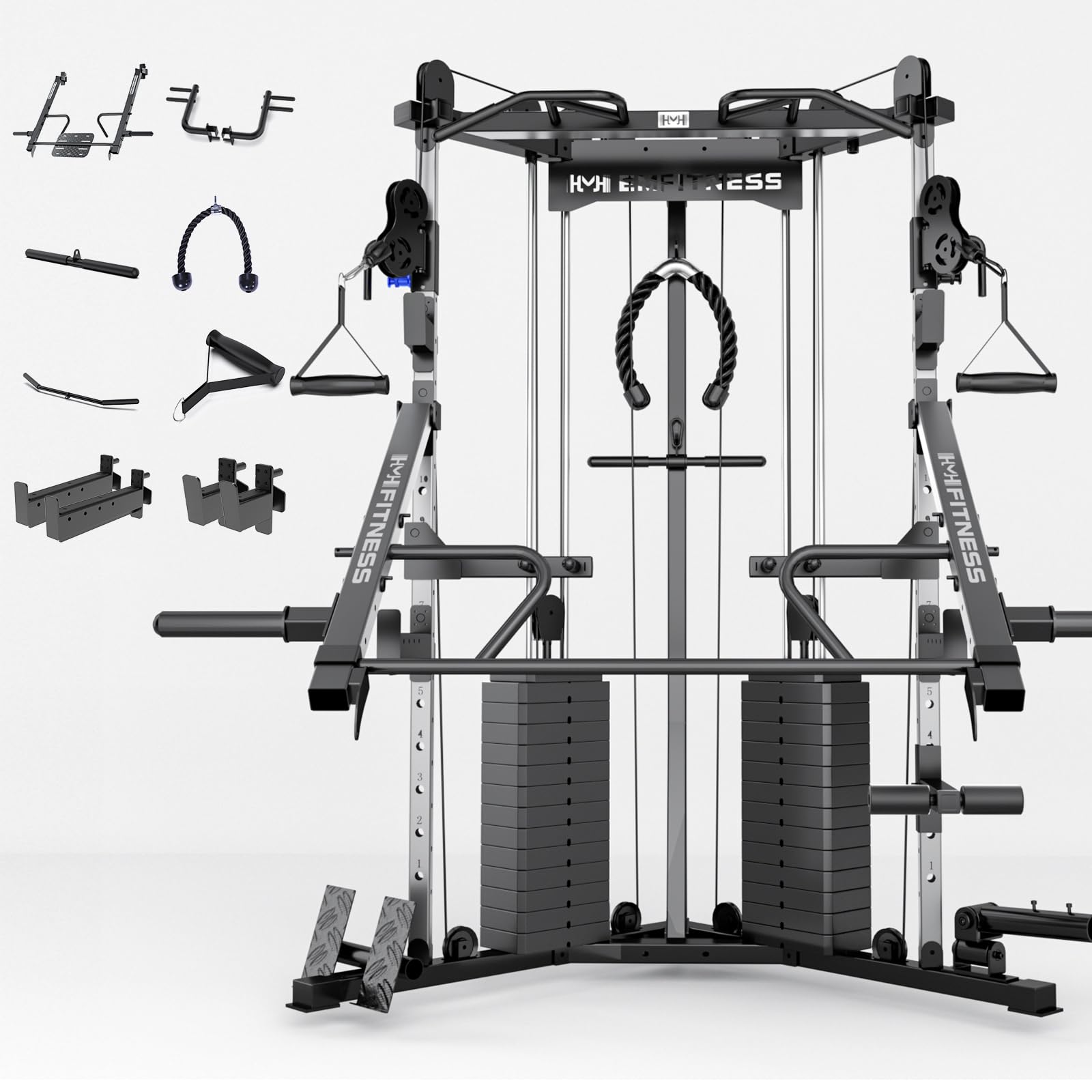 Cable Crossover Exercise Machine for Home &amp; Commercial Gym, Functional Training Center with Dual Weights Stack for Cable Workout