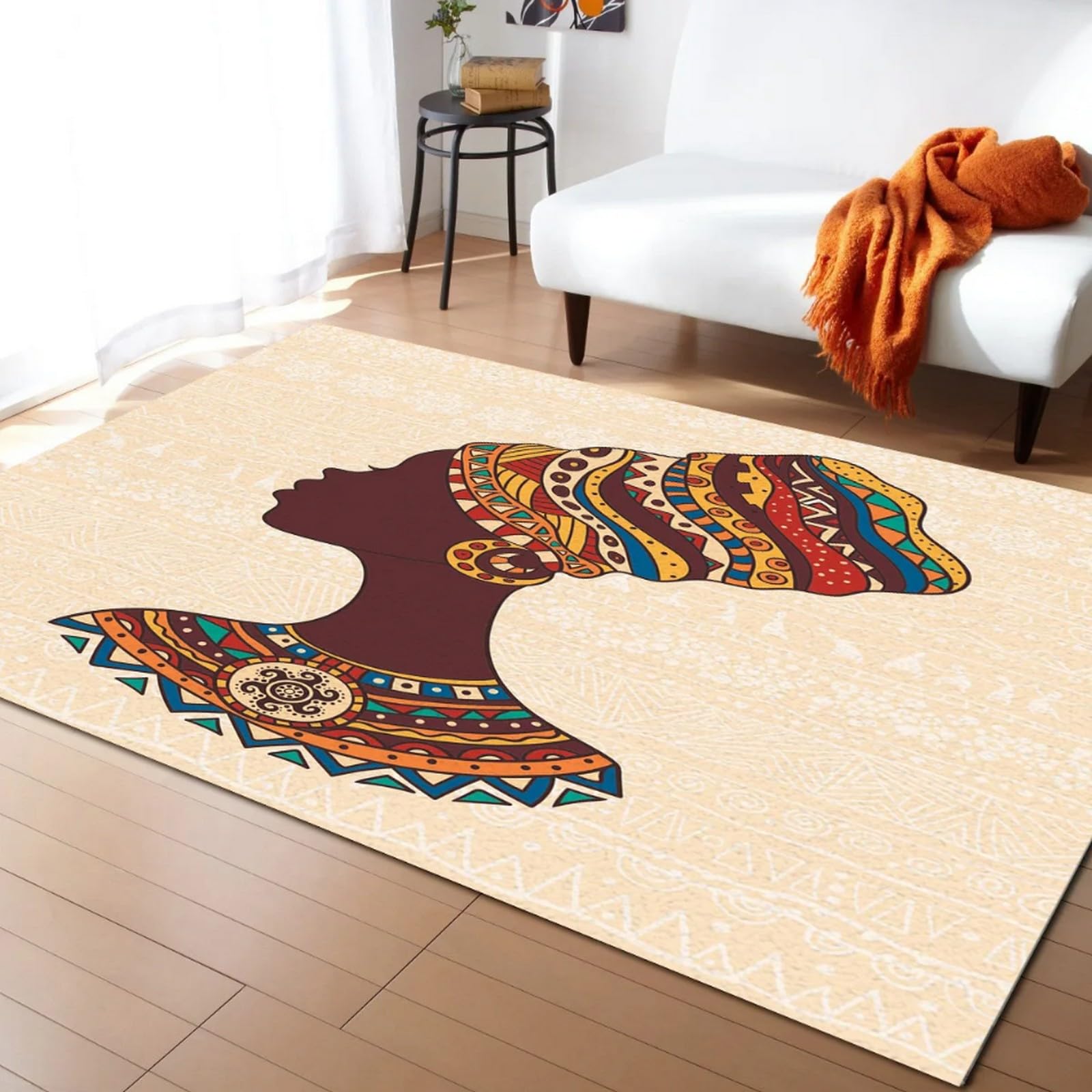 Tapis moderne femme africaine 3D tapis antidérapant de salon