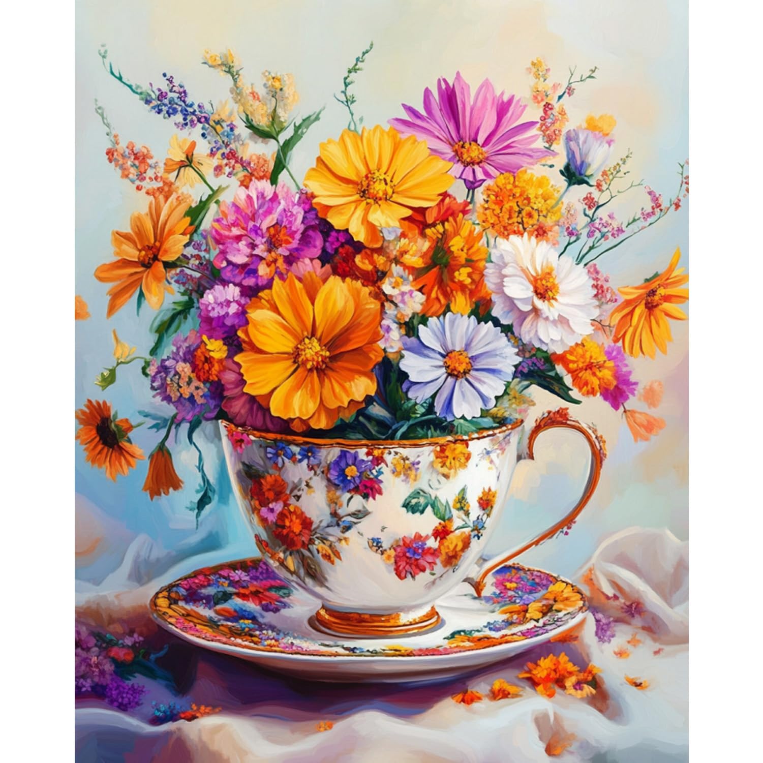 Banket Paint by Numbers Kit for Adults Beginner Flowers DIY Painting Kits for Adults Floral Easy Adult Paint by Number Kits on Canvas Color by Numbers