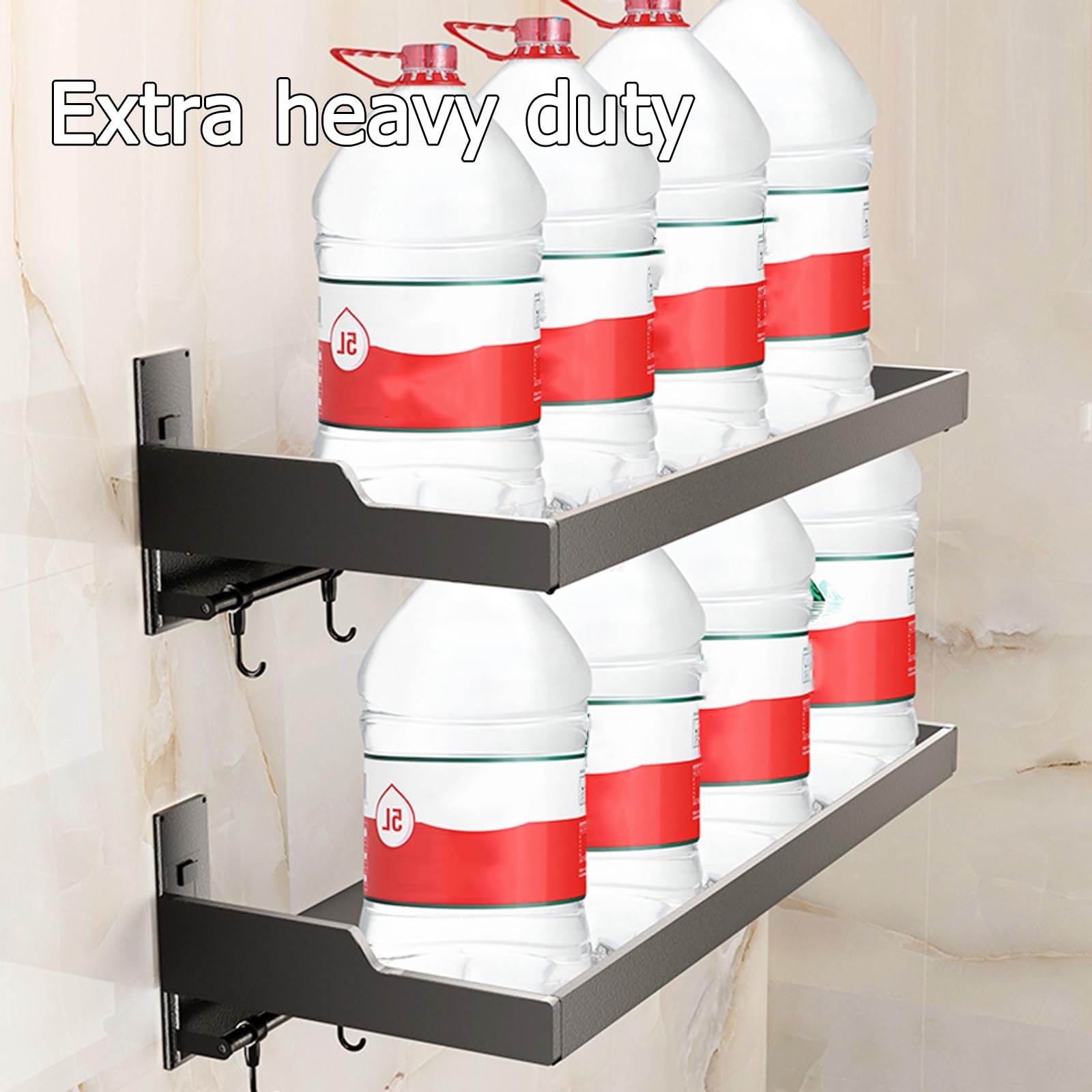 HJXGQJM Soportes para Armario De Cocina De Pared, Soporte para Frascos De Especias para Horno Microondas, con 6 Ganchos, Estante para Guardar Vajilla De Cocina Estante de Microondas(35x70cm)