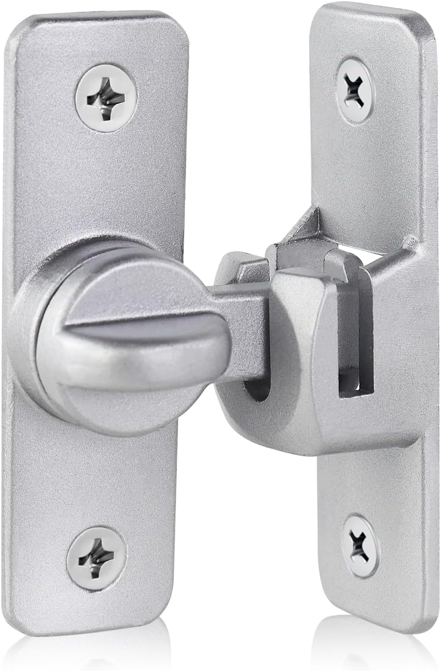 90/180 Degree Sliding Barn Door Lock, Aluminum Alloy Swing-Out Barn Door Latch, Flip Gate Latch for Cabinet Doors, Wardrobe, and Gardens (Black)