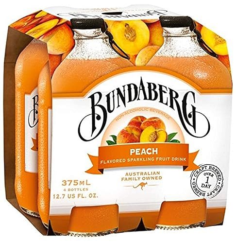 Bundaberg Peach espumoso fruta bebida 4-Pack fabricado en AUSTRALIA