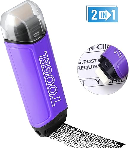 Sello de rodillo de protección contra robo de identidad sello de rodillo confidencial 2 en 1, antirrobo, sello de privacidad y seguridad, bloquea la