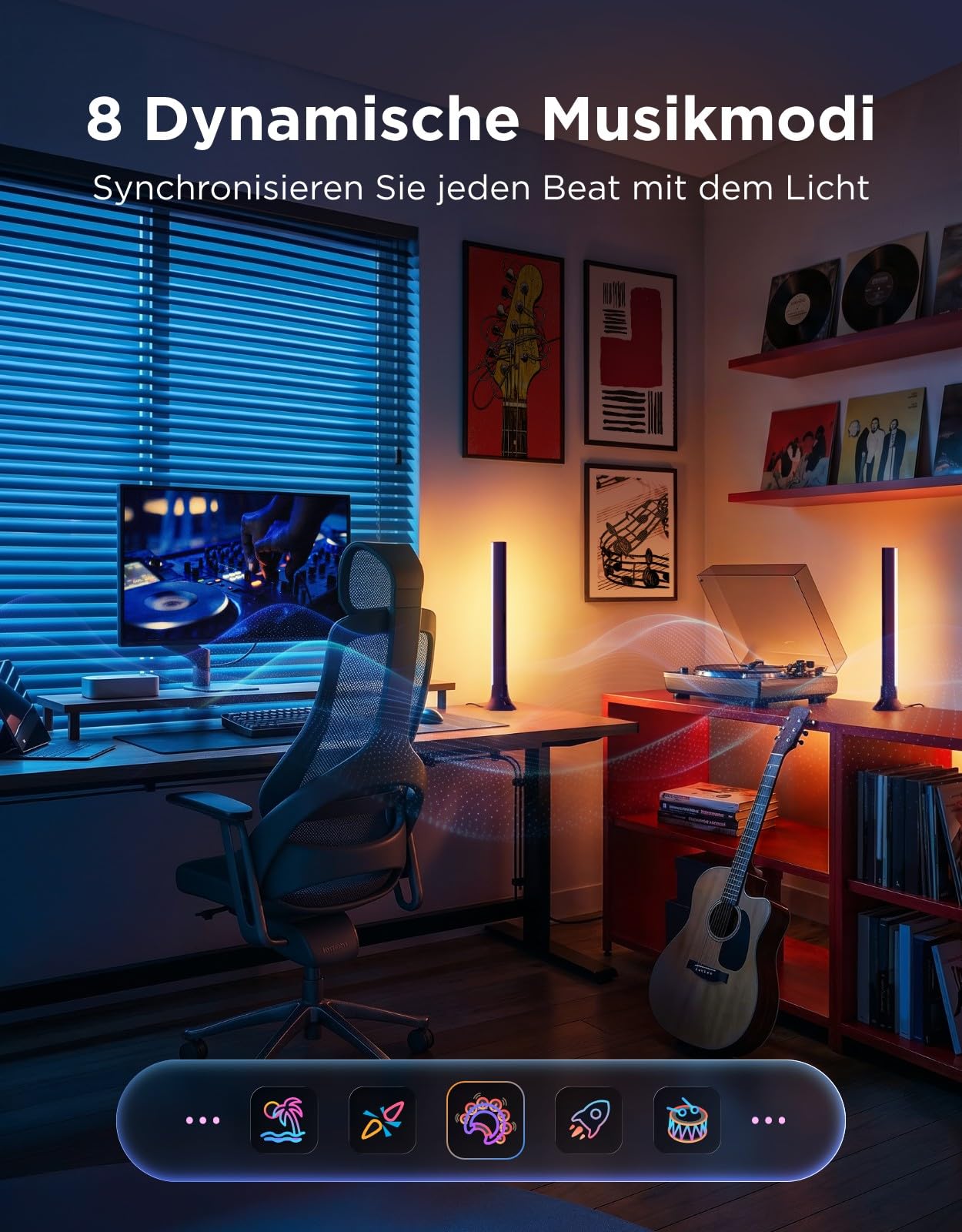 Govee RGBWIC TV Light Bars,WiFi TV Hintergrundbeleuchtung für 45-70Zoll TVs | 38cm Smart LED TV Backlights für TV & PC, kompatibel mit Matter, Alexa und Google Assistant, 3 Platzierungsoptionen, Schwarz